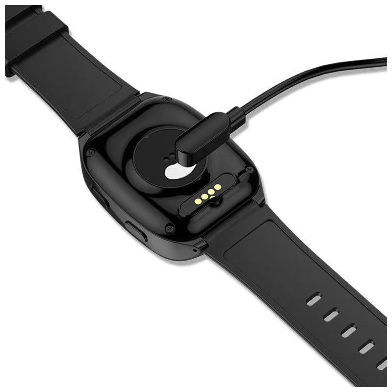 Black GPS tracker phone watch with 1.54-inch touch screen displaying location map interface