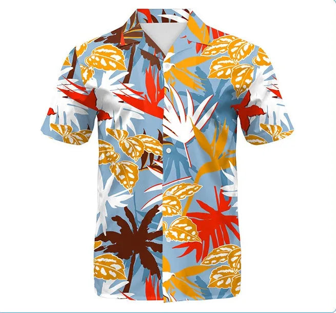 Men's beach digital printed shorts shirt inner mesh suit in polyester cotton blend, colour B267-1018