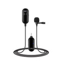 Lavalier lapel wireless microphone with clip and cable for hands-free voice recording