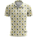 Loose fit short sleeve sports top with 3D printed colour pattern on bird eye polyester fabric.