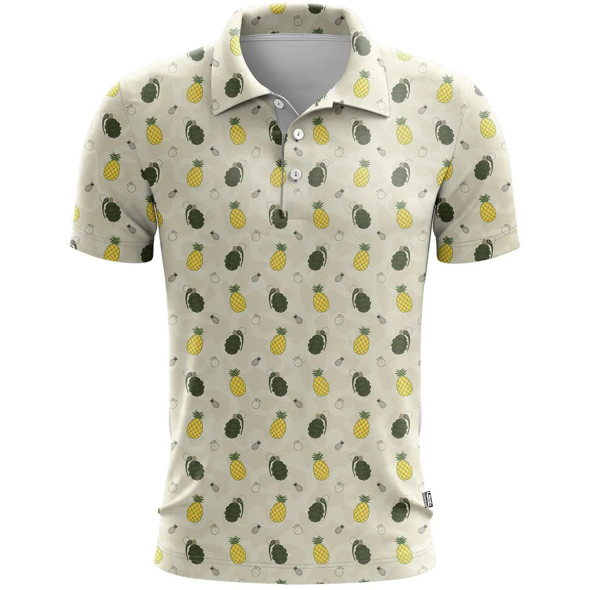 Loose fit short sleeve sports top with 3D printed colour pattern on bird eye polyester fabric.