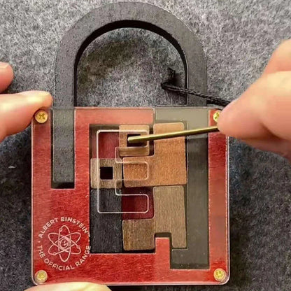 Einstein Lock Wooden Puzzle - Solid Wood Brain Teaser