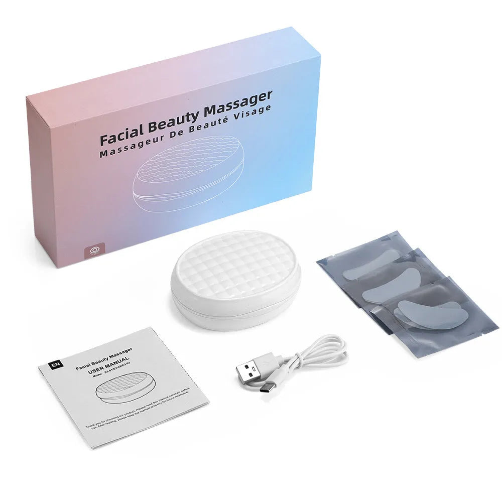 White wireless red light eye and facial beautification instrument with EMS massage function.