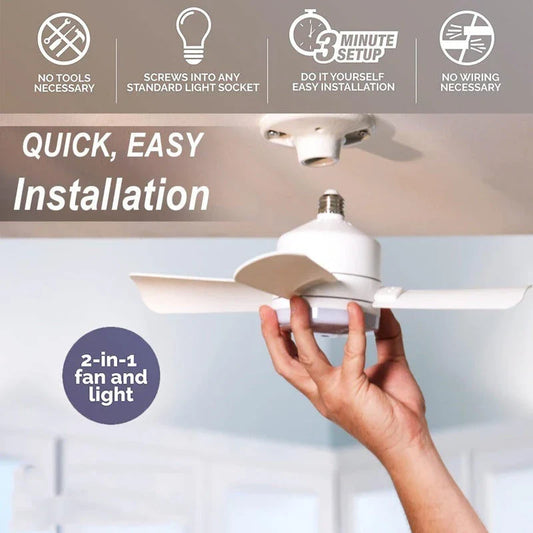 Versatile ceiling fan with integrated LED light, featuring remote control for easy adjustments of fan speed and brightness