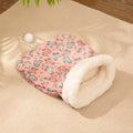 Blue rabbit design flannel cat sleeping bag nest measuring 50 by 40 centimetres