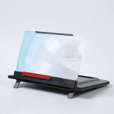 Black and white 12-inch pull-out screen amplifier bracket with Fresnel lens for 3-4x magnification