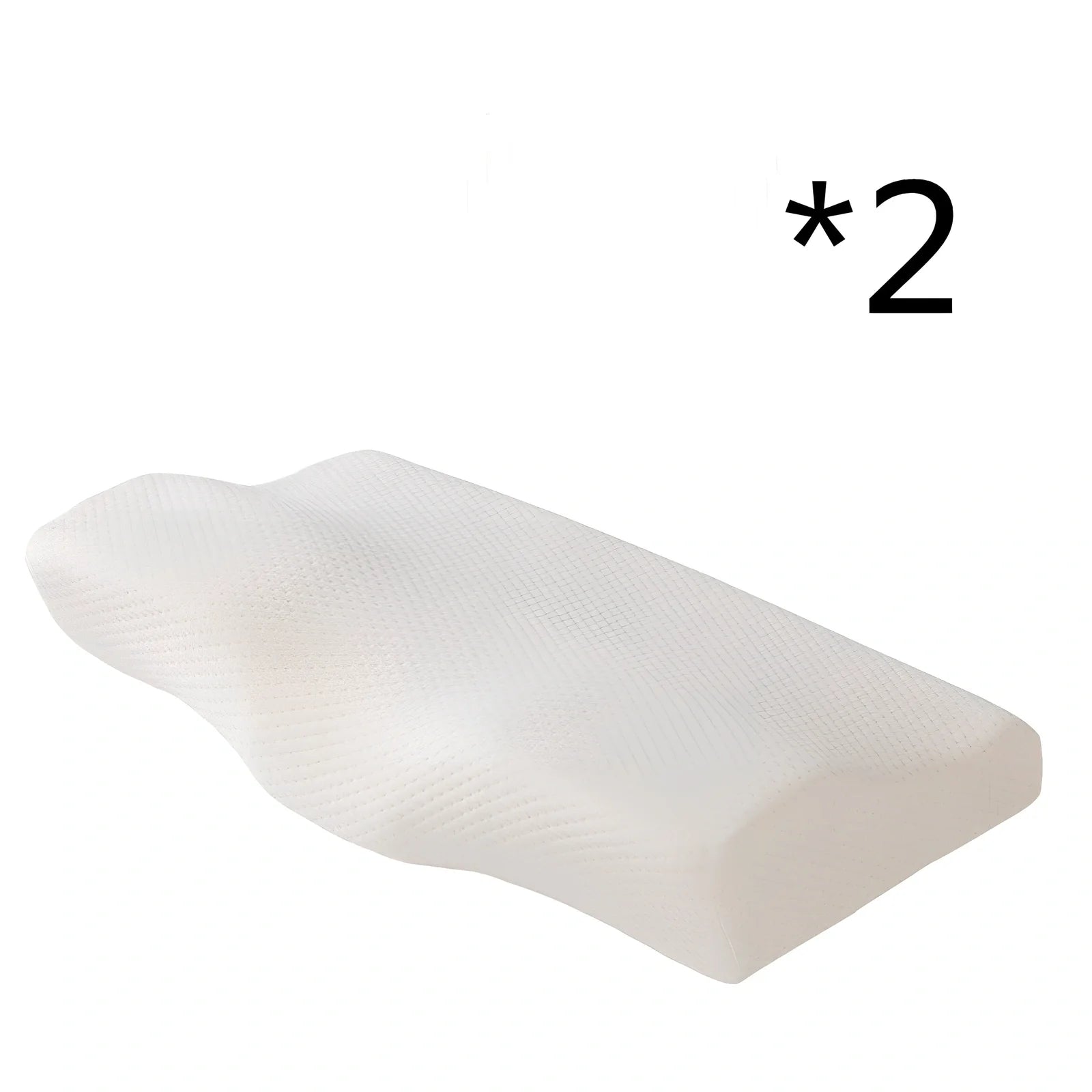 Contoured memory foam cervical pillow in diamond grid gray, 50x30cm size with 6cm neck support contour and polyester lining