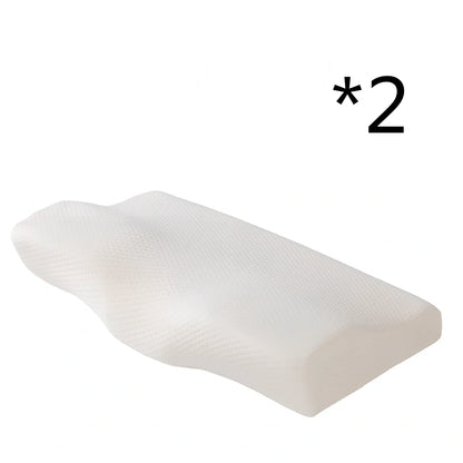 Contoured memory foam cervical pillow in diamond grid gray, 50x30cm size with 6cm neck support contour and polyester lining