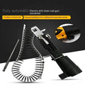 Chain screw gun head set with metal gun head, chain band D, cross head, and gun rack for automatic nail guns
