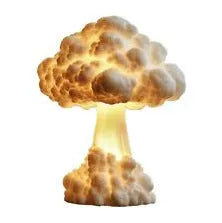 Modern art mushroom cloud atomic bomb explosion table lamp with USB socket.