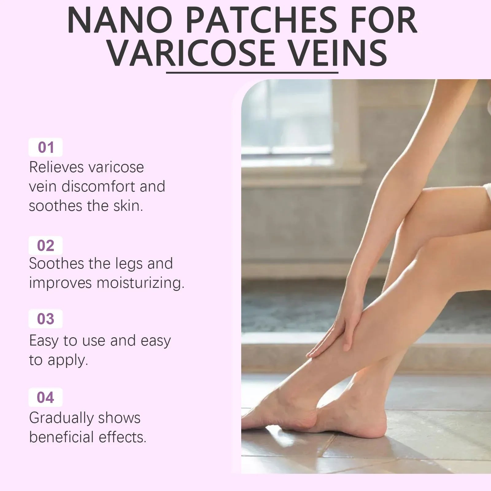 Four leg care micro needle patches with moxa and ginger extracts in individual packaging