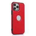 Imitation leather back cover phone case in black with fall protection for iPhone 14 Pro Max