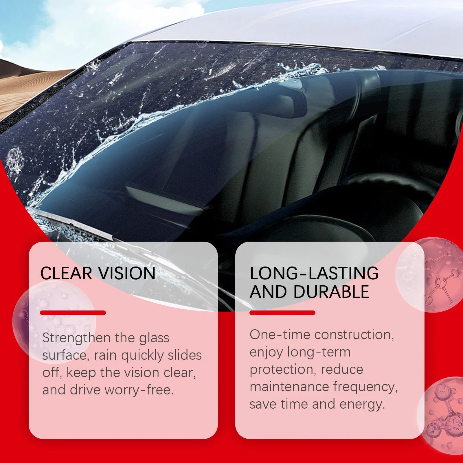 30 car windshield cleaning fluid sheets in a pack, each 6x6cm, for rainproof and waterproof windscreen wash