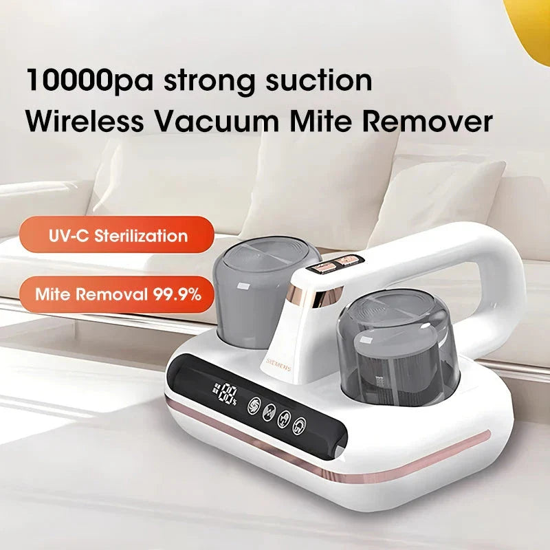 Cordless Handheld Vacuum Cleaner for Mattress and Bedding - Powerful Suction, UV Sterilization, and HEPA Filtration for Dust Mite Removal