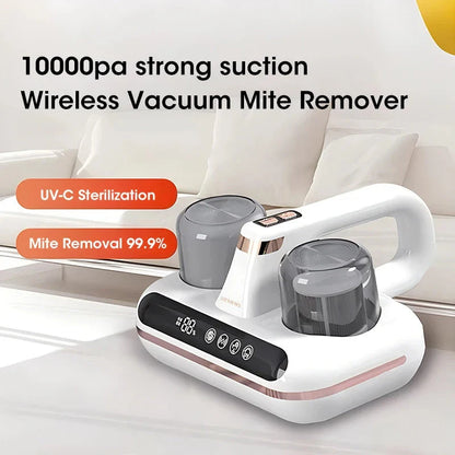 Cordless Handheld Vacuum Cleaner for Mattress and Bedding - Powerful Suction, UV Sterilization, and HEPA Filtration for Dust Mite Removal