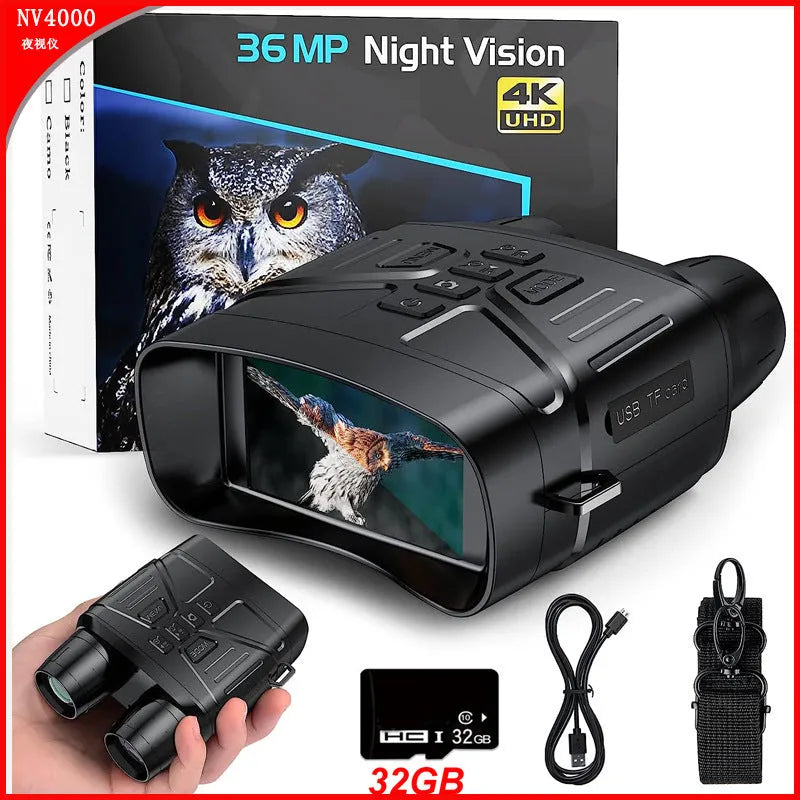 NV4000 black and camouflage night vision instrument with lens and LCD screen