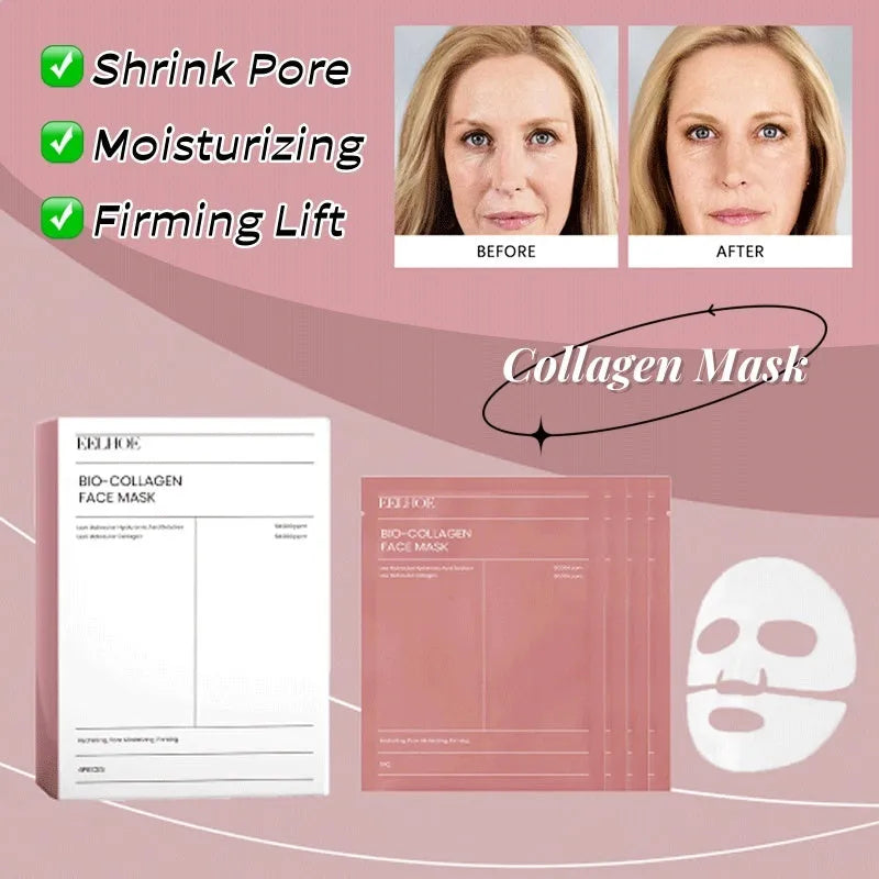 Collagen sheet face mask 34g in box 4 pieces for firming hydration brightening pore refining