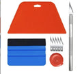 Plastic automotive film smoothing tool set for car window tint installation in 10 piece or 12 piece configurations