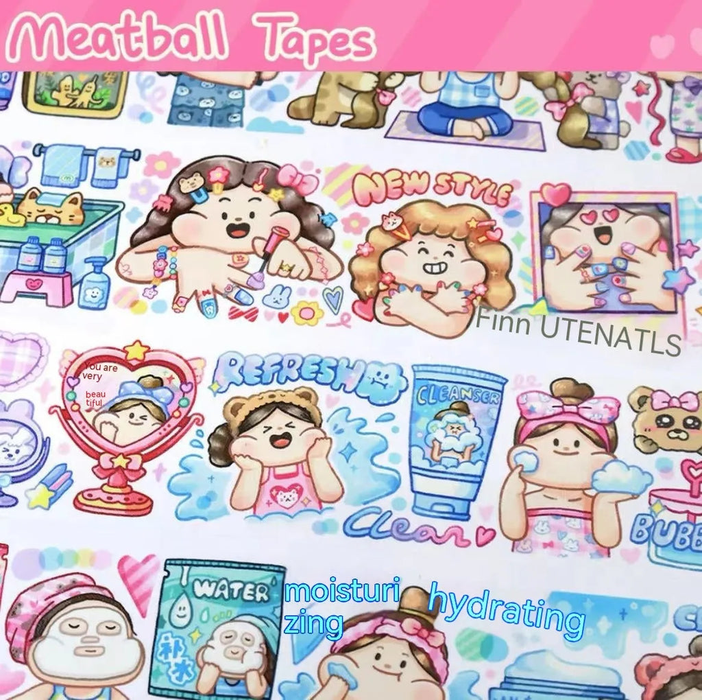 Cartoon character stickers on Japanese paper for haemorrhoid tape packaging decoration