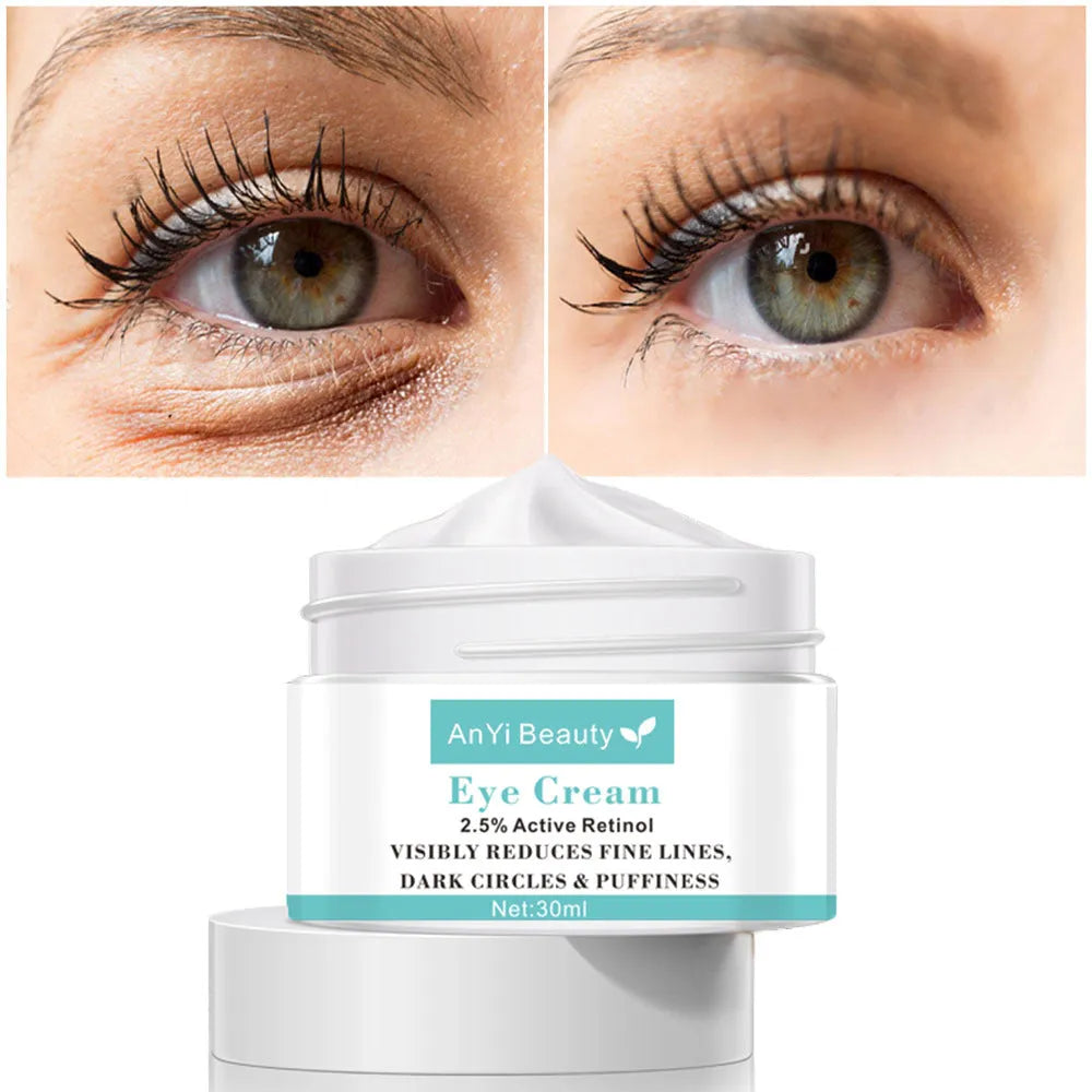 30ml airless pump bottle of hyaluronic acid and peptide eye cream for women