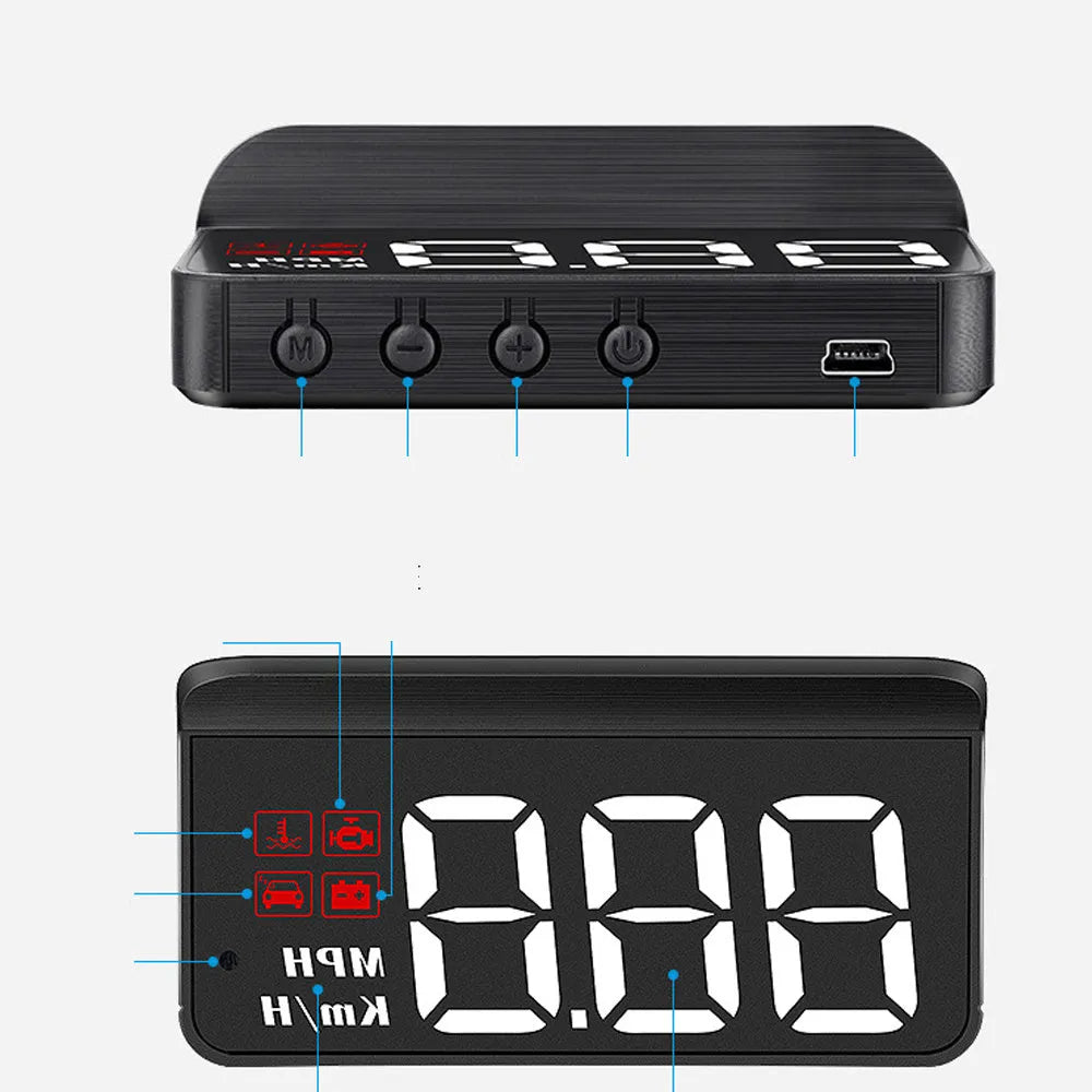 M3 car OBD2 GPS head-up display projector with 4:3 screen and OBD cable