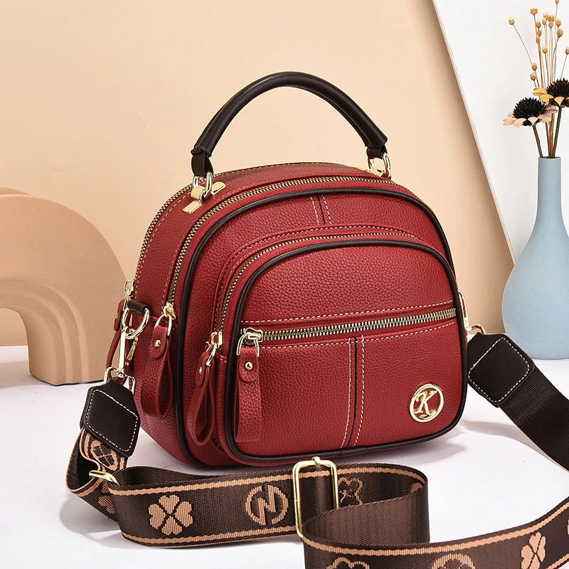 Versatile multi-zipper crossbody bag for women in various colours