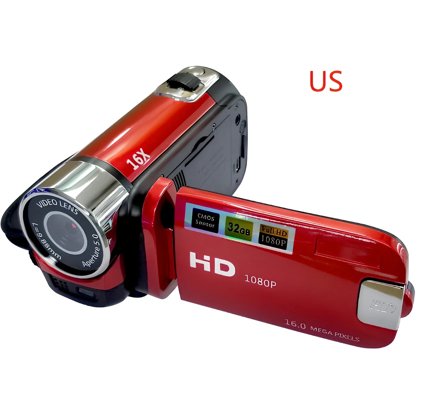 16 million pixel HD digital camera with 2.7-inch LCD screen showing image preview