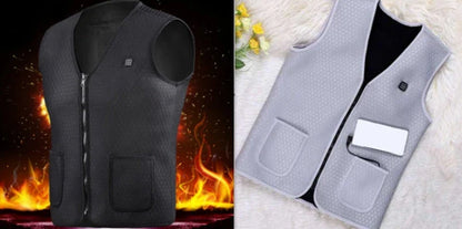 Versatile heated vest for outdoor activities like hiking, fishing, and skiing with adjustable temperature settings and durable construction