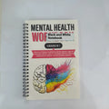 Pink brain mental health planning notepad with coil binding, A5 size, paper cover