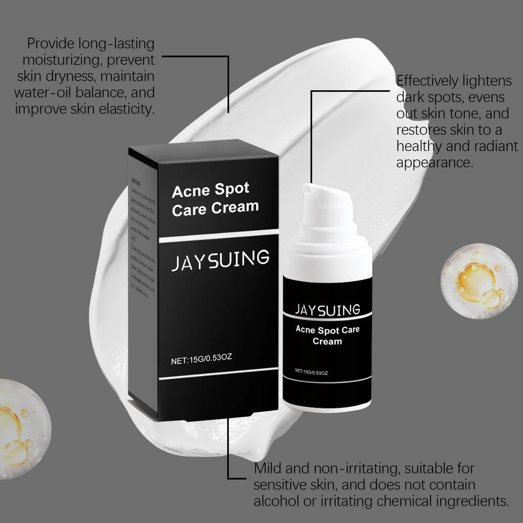 15g tube of acne removing face cream with mint leaf, tea tree oil, and aloe leaf ingredients