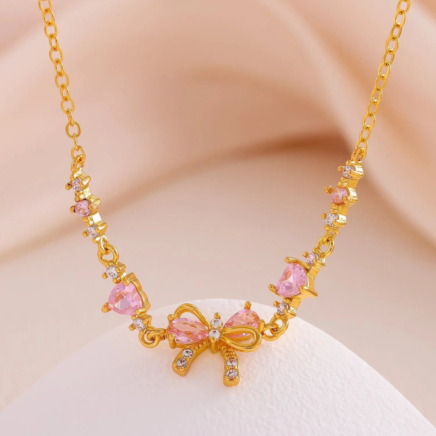 18K gold plated heart shaped butterfly zircon bracelet for women in gold finish