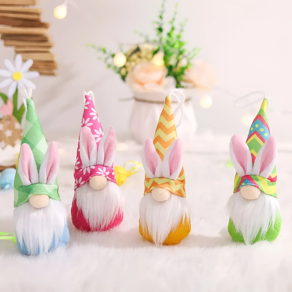 Four cloth faceless decorative dolls with beard and ear details in LFH52 colour