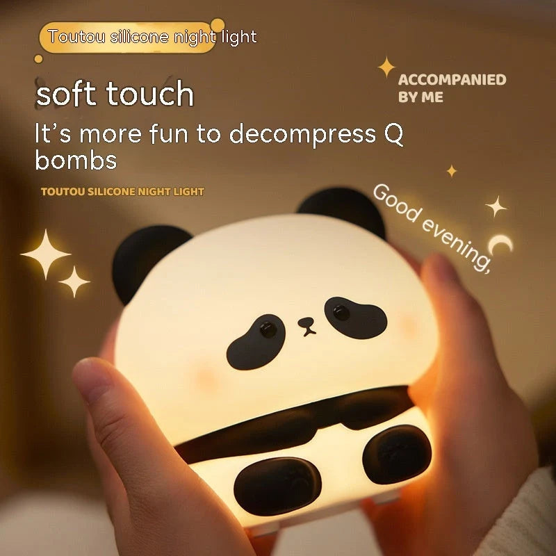 Panda LED Night Light with adjustable colors and USB rechargeable battery