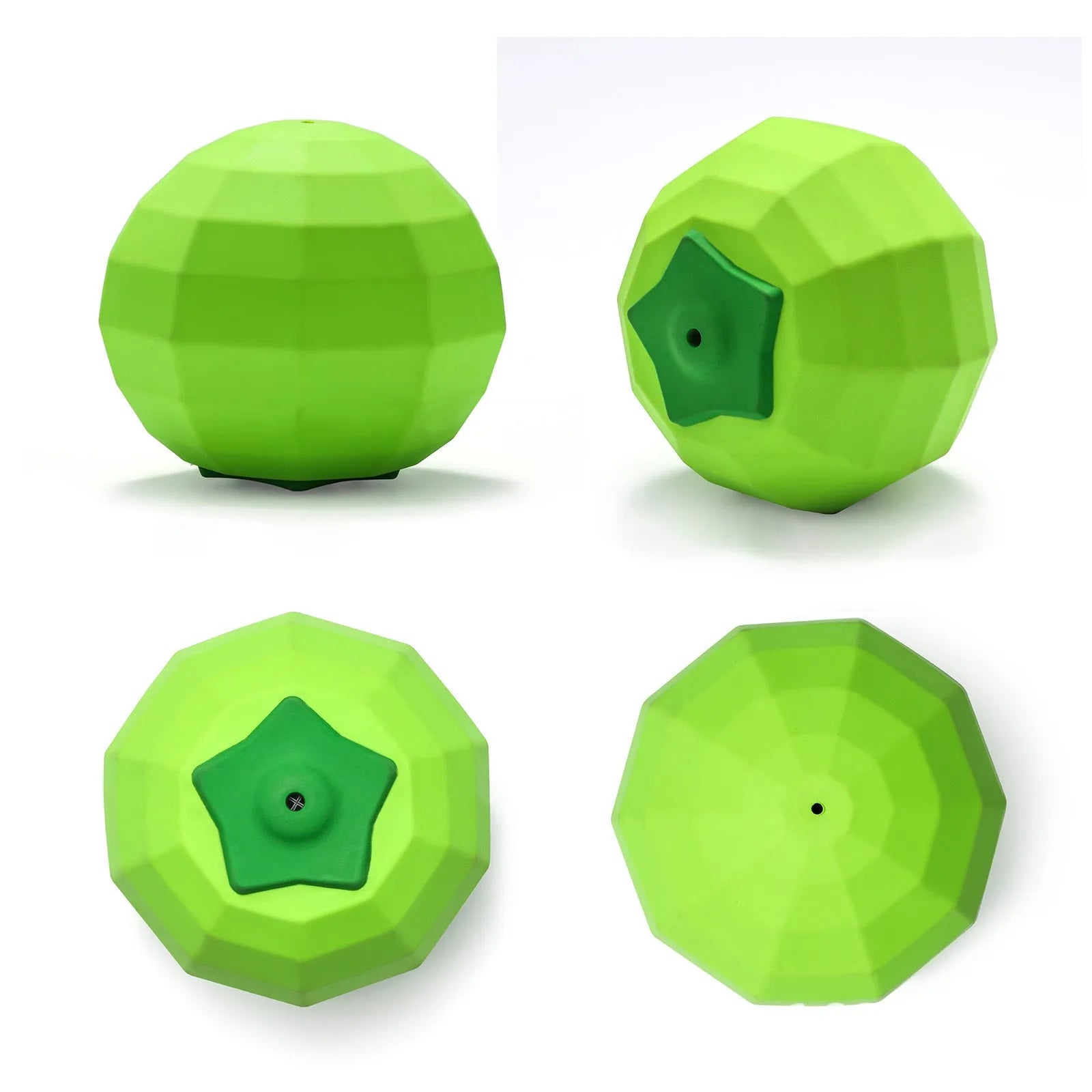 Green natural rubber squeaky chew ball dog toy for large breed aggressive chewers