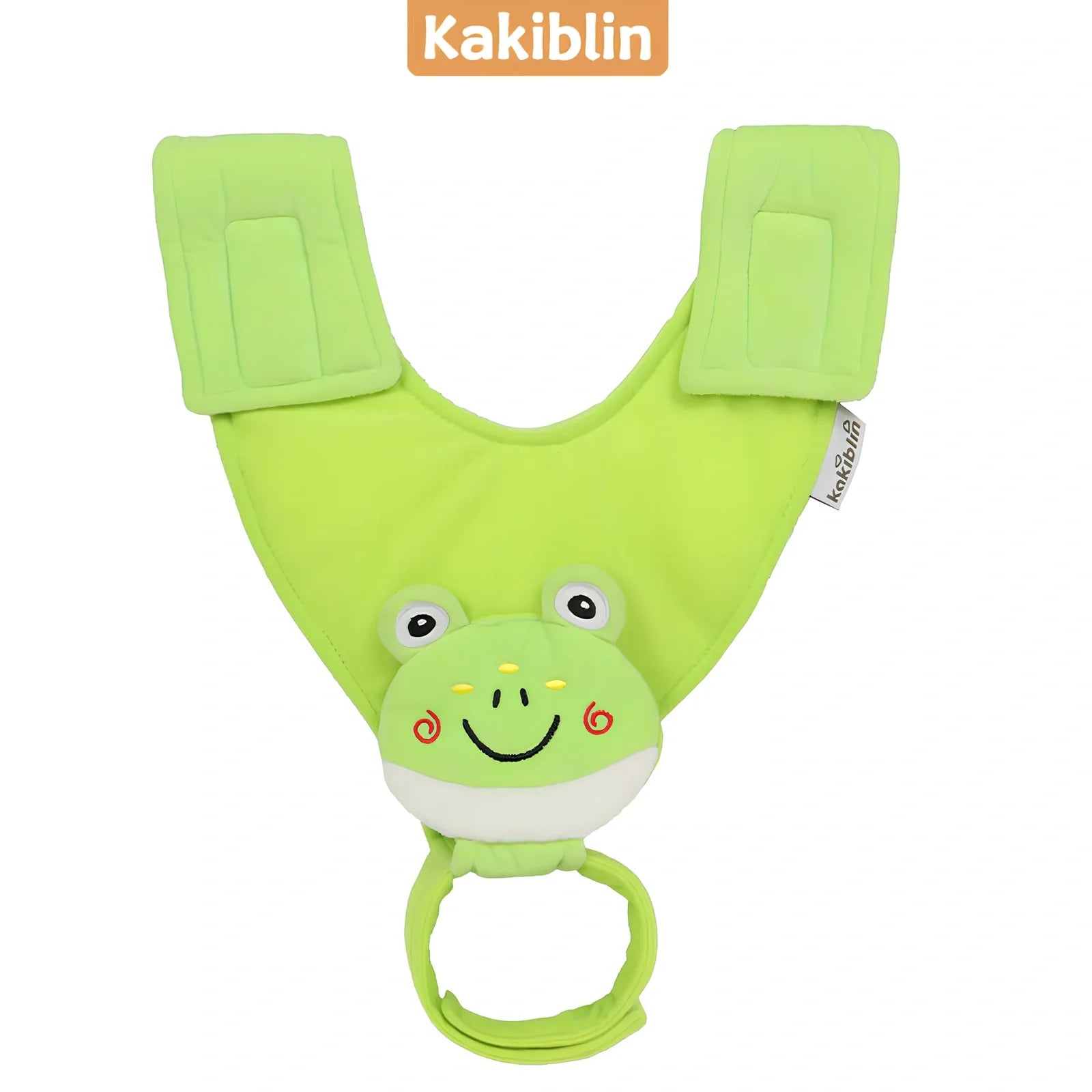 Breastfeeding pillow in duck pattern with Velcro straps, 60cm long, attached to stroller for baby support