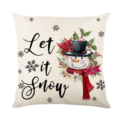 Cozy Christmas pillow covers with whimsical snowflake designs in various colors to decorate your home for the holidays.