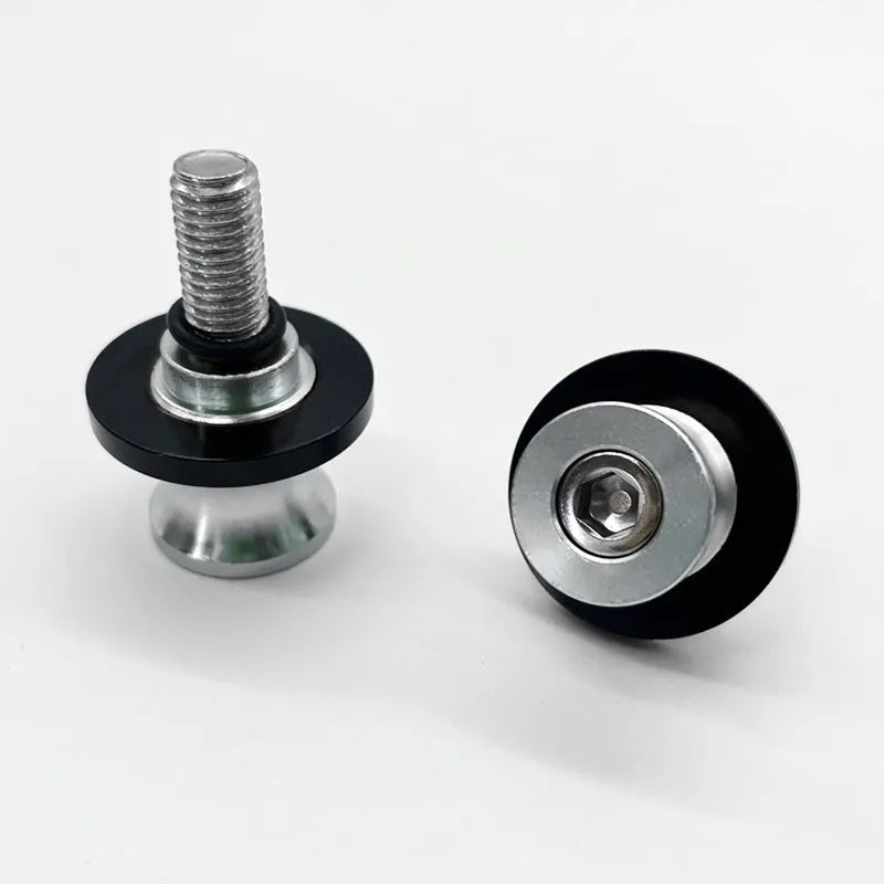 Aluminium alloy CNC-machined frame screw for motorbike parking lift in gold colour side view