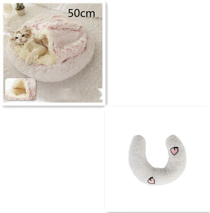 Warm plush pet bed for cats and dogs in various colours and sizes