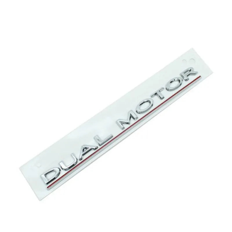 Tesla Model 3 double motor performance badge sticker in ABS plastic.