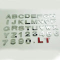 Metal zinc alloy 3D car letter stickers showing black and silver alphabet characters