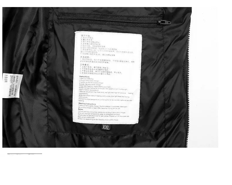 Winter smart heating cardigan for men and women in black, hooded, chemical fibre blend, sizes S to 6XL