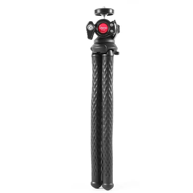 Black octopus leg mobile phone tripod extended to 360mm with adjustable phone clip