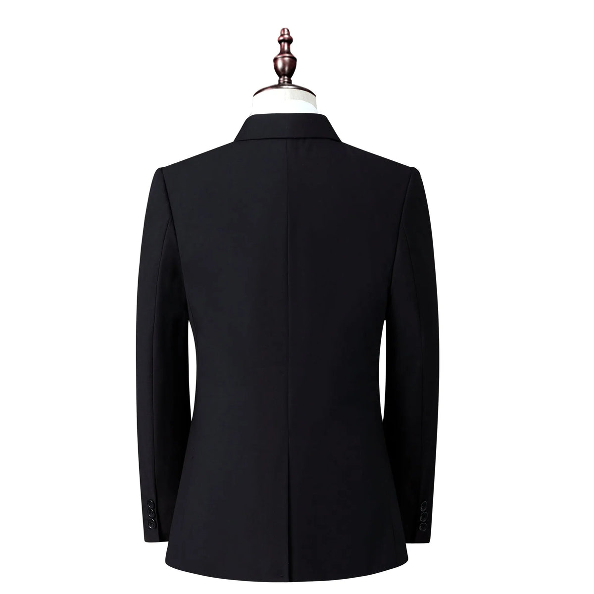Men's slim fit business suit set in black with coat and trousers, formal workwear