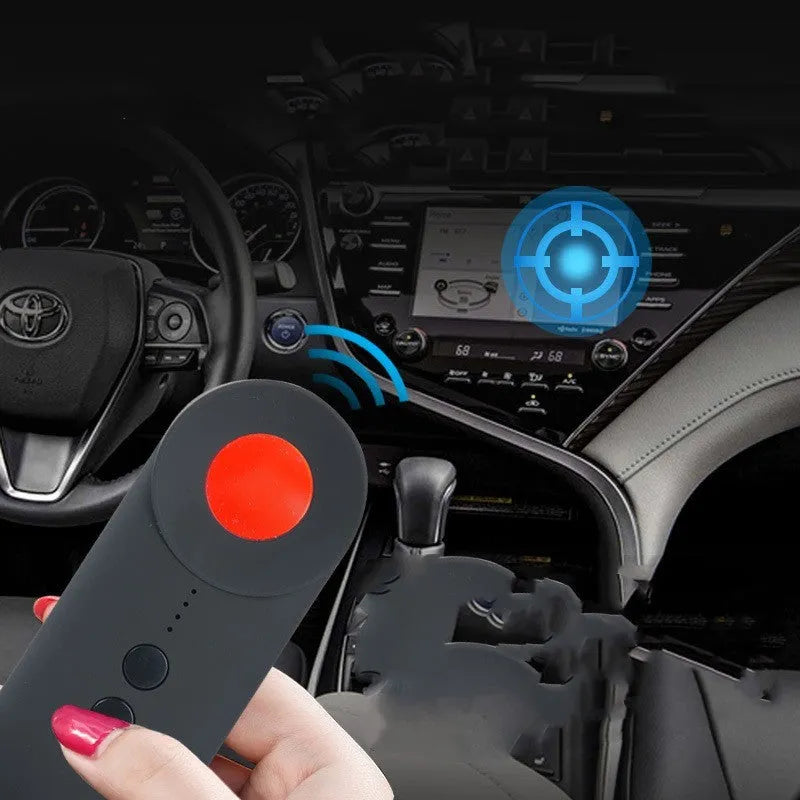 Black GPS signal detector with ABS housing measuring 93.8mm length with micro USB charging port