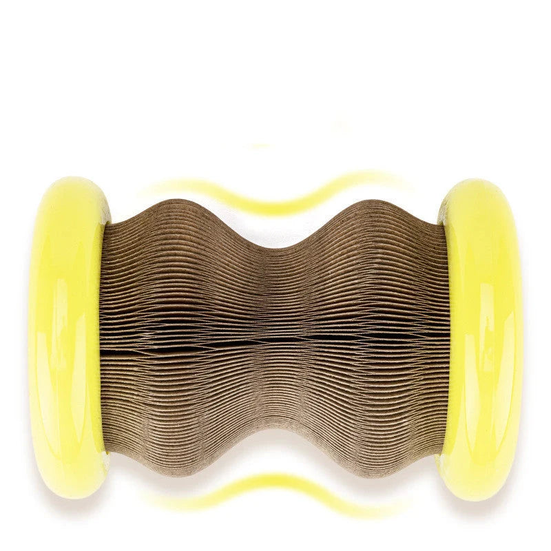 Magic Organ Corrugated Paper Wheel Cat Scratching Board with plastic pet toy