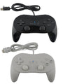 Nintendo Wii Classic Controller wired game pad in black with control pad and eight buttons