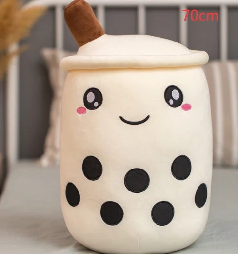 Strawberry Milk Tea Plush Boba Cup Toy in various colours and sizes