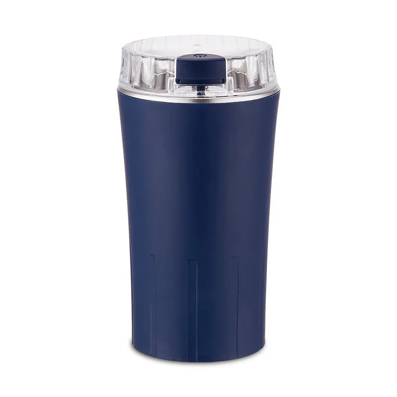 Blue mini food grinder machine with stainless steel construction for grinding spices and grains