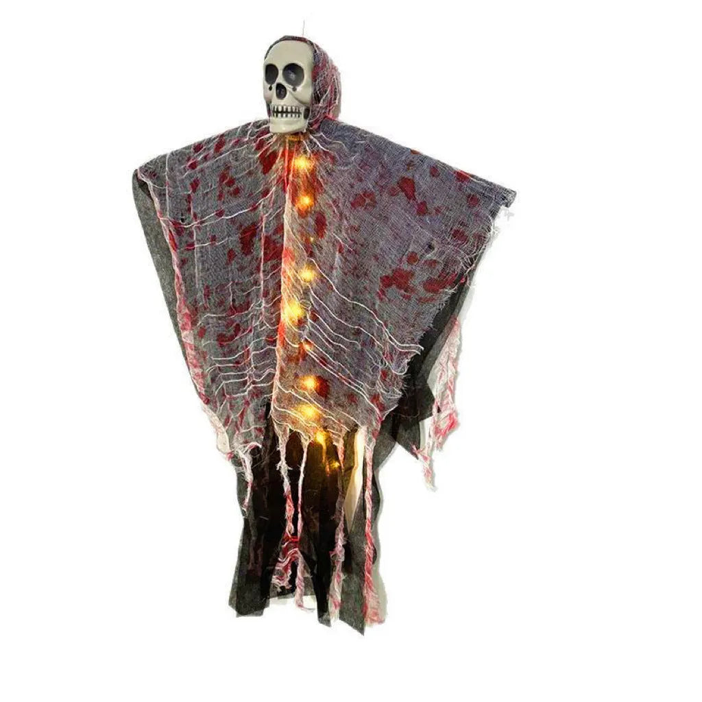 Plastic luminous skull hanging ghost Halloween decoration with blood-dyed colour finish