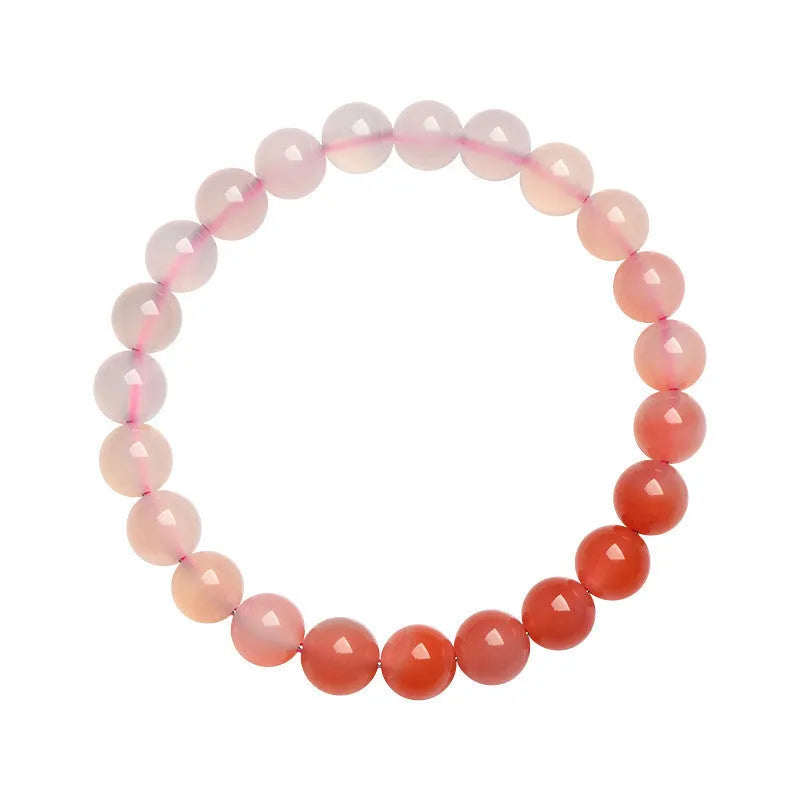 Natural Yanyuan Agate bracelet showing gradient salt source colour on geometric beads.